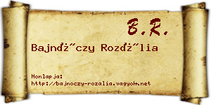 Bajnóczy Rozália névjegykártya